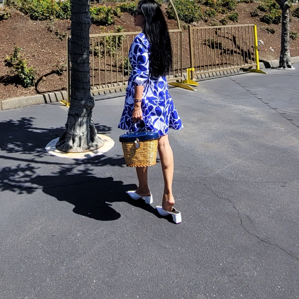 Dolce & Gabbana Blue and Tan Wicker Bag - Picture 4 of 4